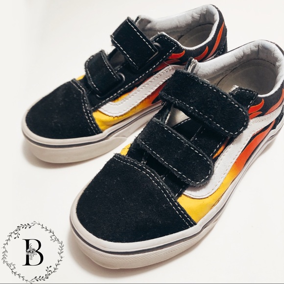 flame velcro vans